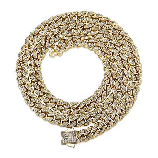 8MM Baguette Cuban Link Chain - GOLD - Alliceonyou