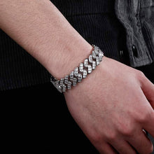 Load image into Gallery viewer, 8MM Baguette Cuban Link Bracelets - SLIVER - Alliceonyou
