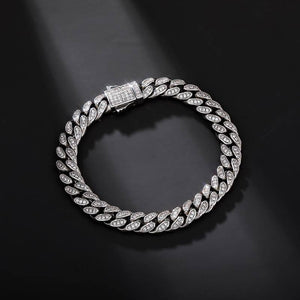 8MM Baguette Cuban Link Bracelets - SLIVER - Alliceonyou