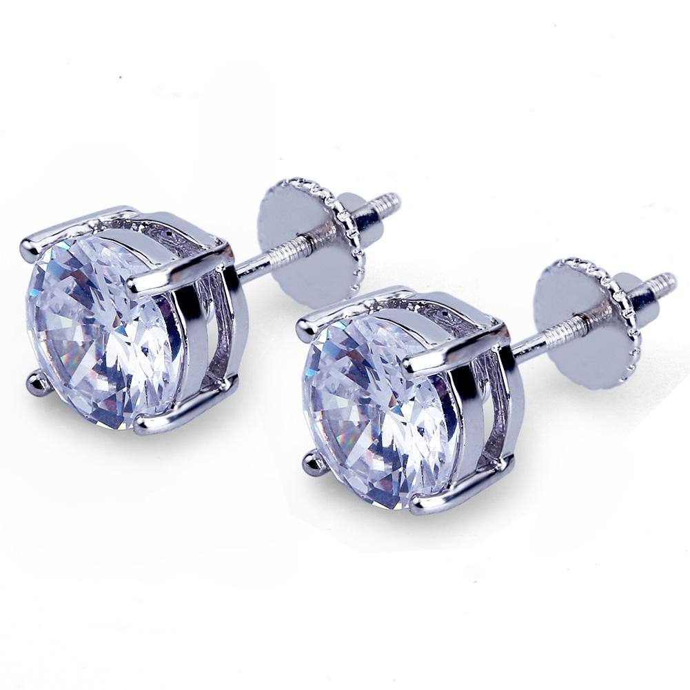 Shine Screw Stud Earrings - SILVER - Alliceonyou