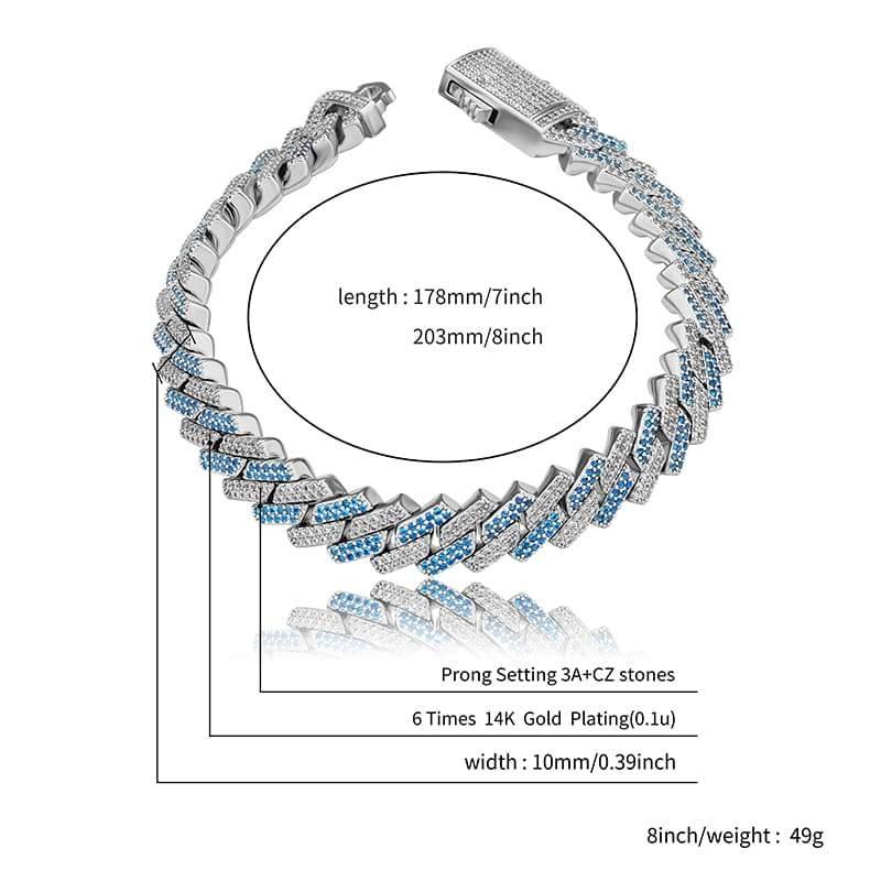 10MM Prong Bracelets - BLUE SLIVER - Alliceonyou