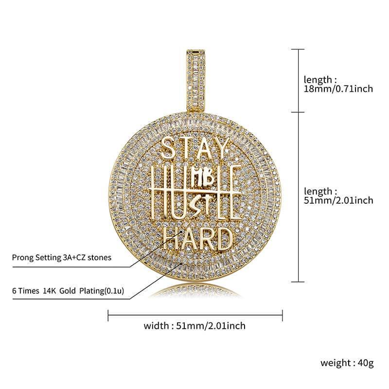 Stay Humble Hustle Hard Pendent - GOLD - Alliceonyou