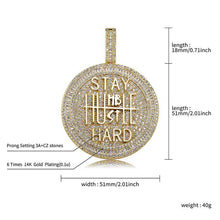 Load image into Gallery viewer, Stay Humble Hustle Hard Pendent - GOLD - Alliceonyou
