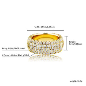 Row Band Rings - GOLD - Alliceonyou