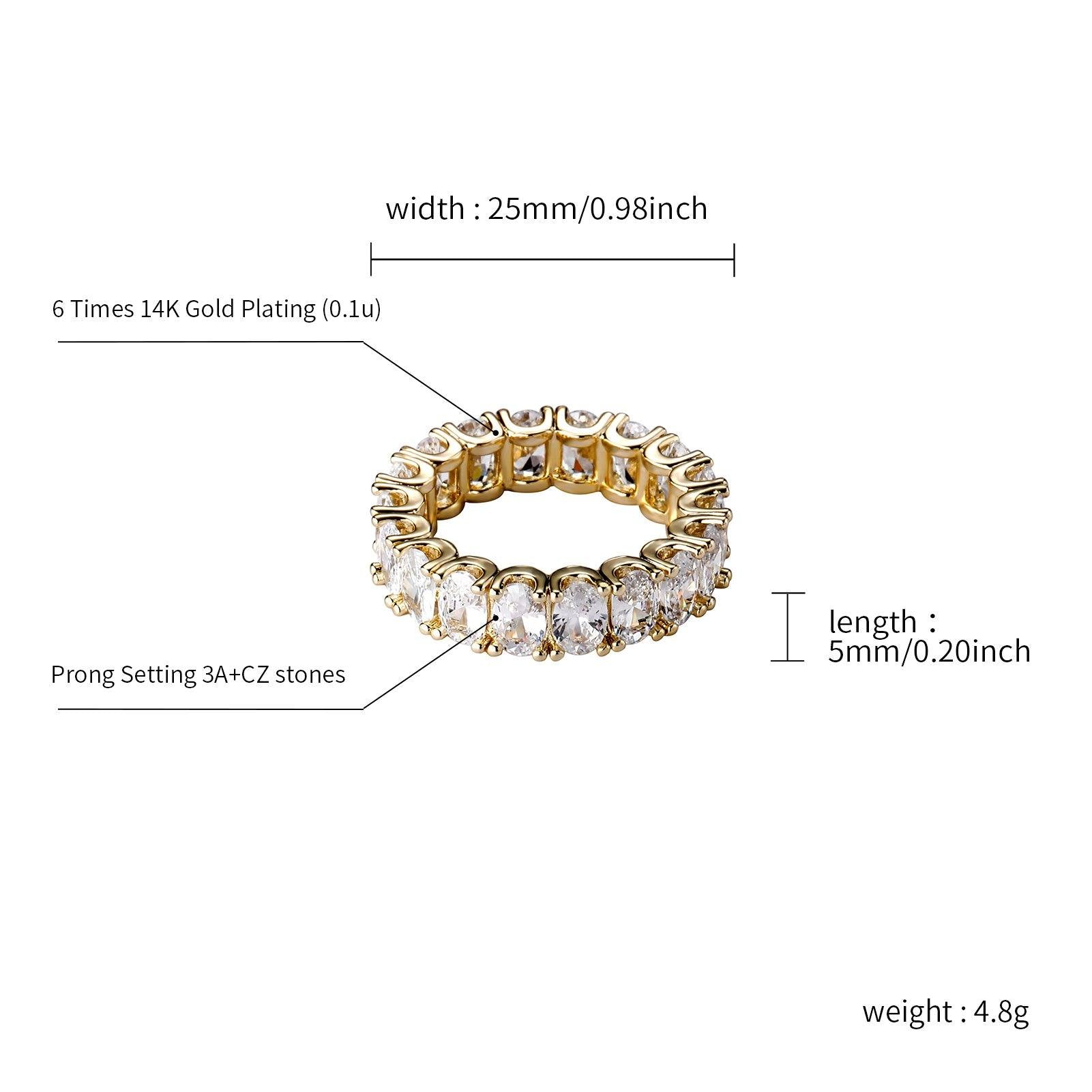 Single Row Diamond Ring - Gold - Alliceonyou