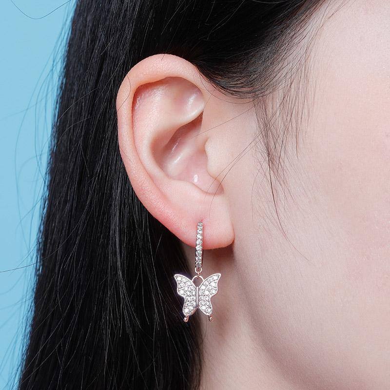 Butterfly Earrings - ROSE GOLD - Alliceonyou