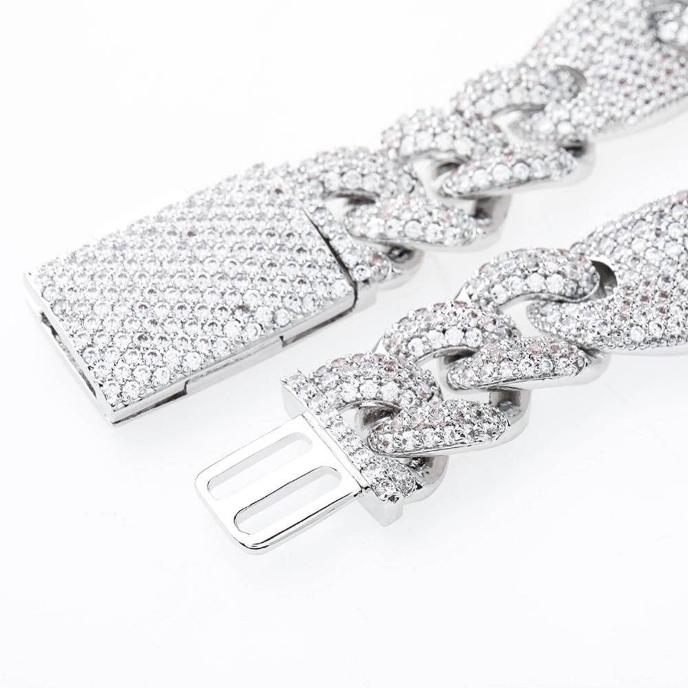 16MM Box Clasp Cuban Chain - SILVER - Alliceonyou