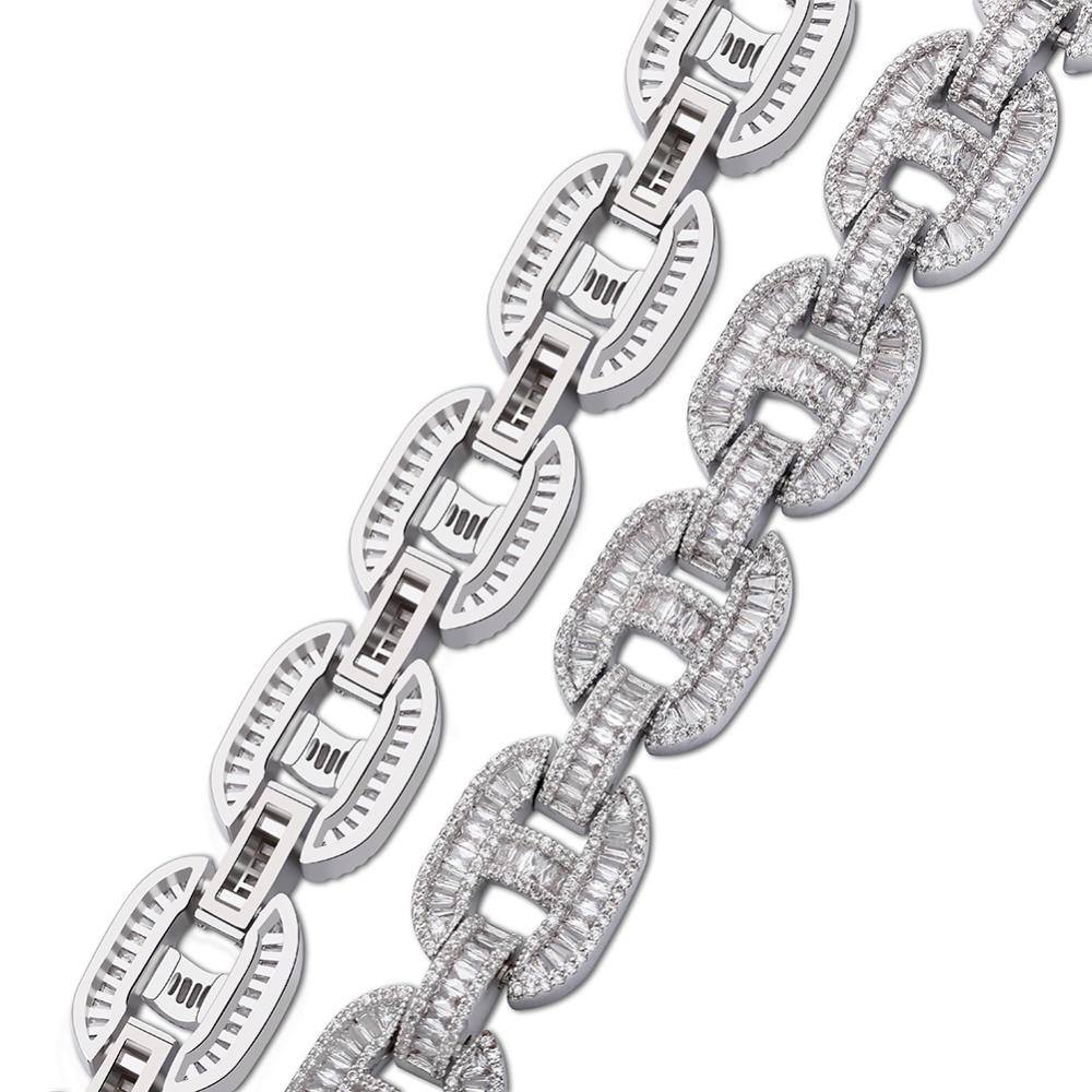 14MM Baguette Mariner Cuban Chain - SILVER - Alliceonyou