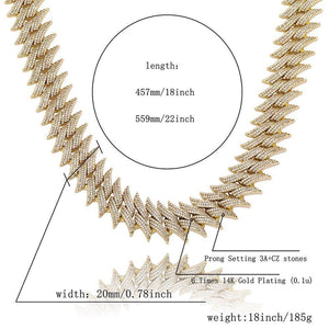 20MM Spiked Box Buckle Cuban Chain - GOLD - Alliceonyou