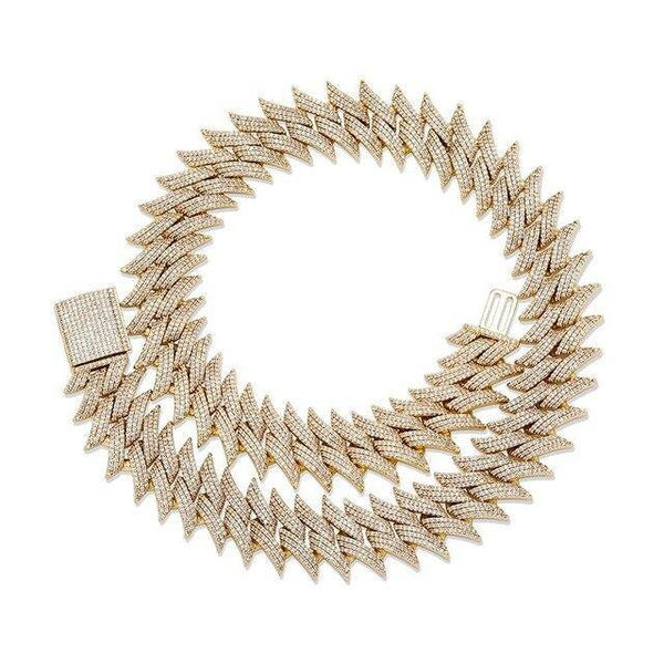 20MM Spiked Box Buckle Cuban Chain - GOLD - Alliceonyou