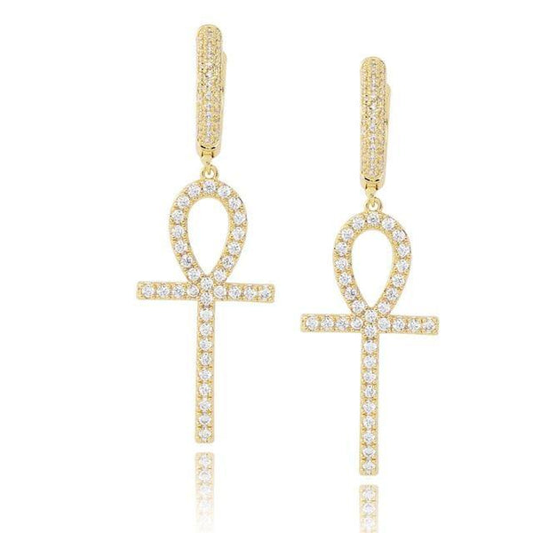 Ankh Cross Earrings - GOLD - Alliceonyou