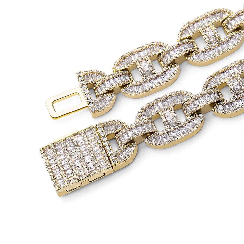 14MM Baguette Mariner Cuban Chain - GOLD - Alliceonyou