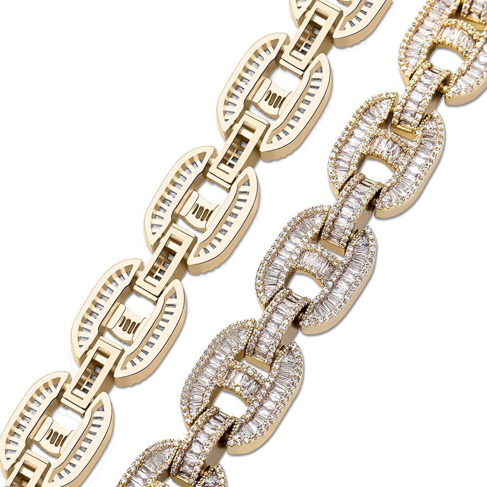 14MM Baguette Mariner Cuban Chain - GOLD - Alliceonyou