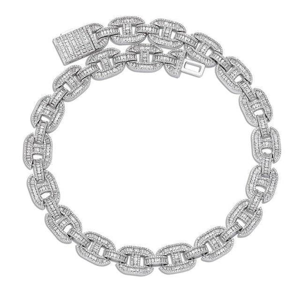 14MM Baguette Mariner Cuban Chain - SILVER - Alliceonyou