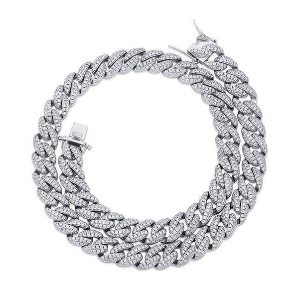 9MM Baguette Iced Link Chains - SILVER - Alliceonyou