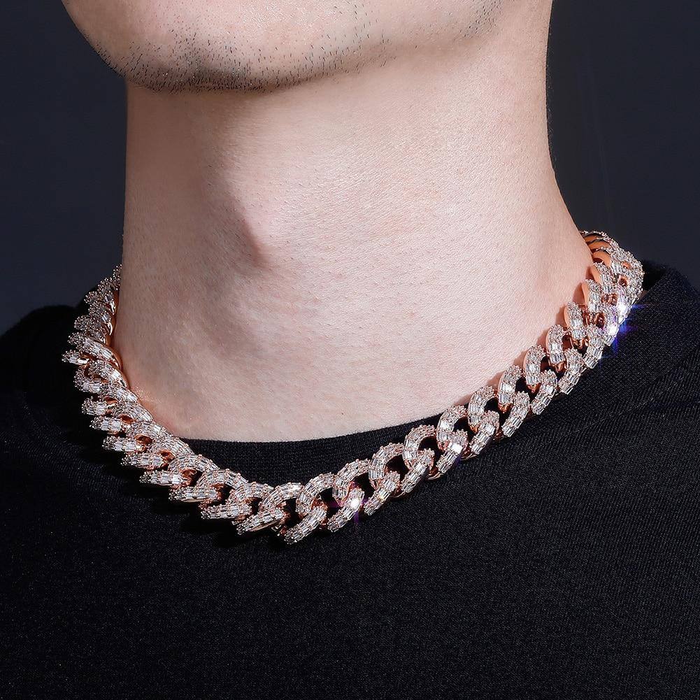 16MM Miami Baguette Cuban Chain - ROSE GOLD - Alliceonyou