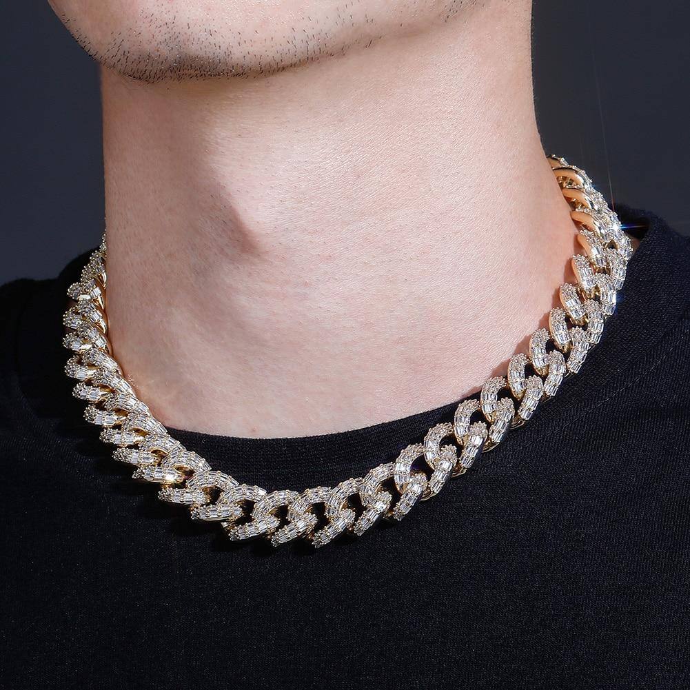 16MM Miami Baguette Cuban Chain -  GOLD - Alliceonyou