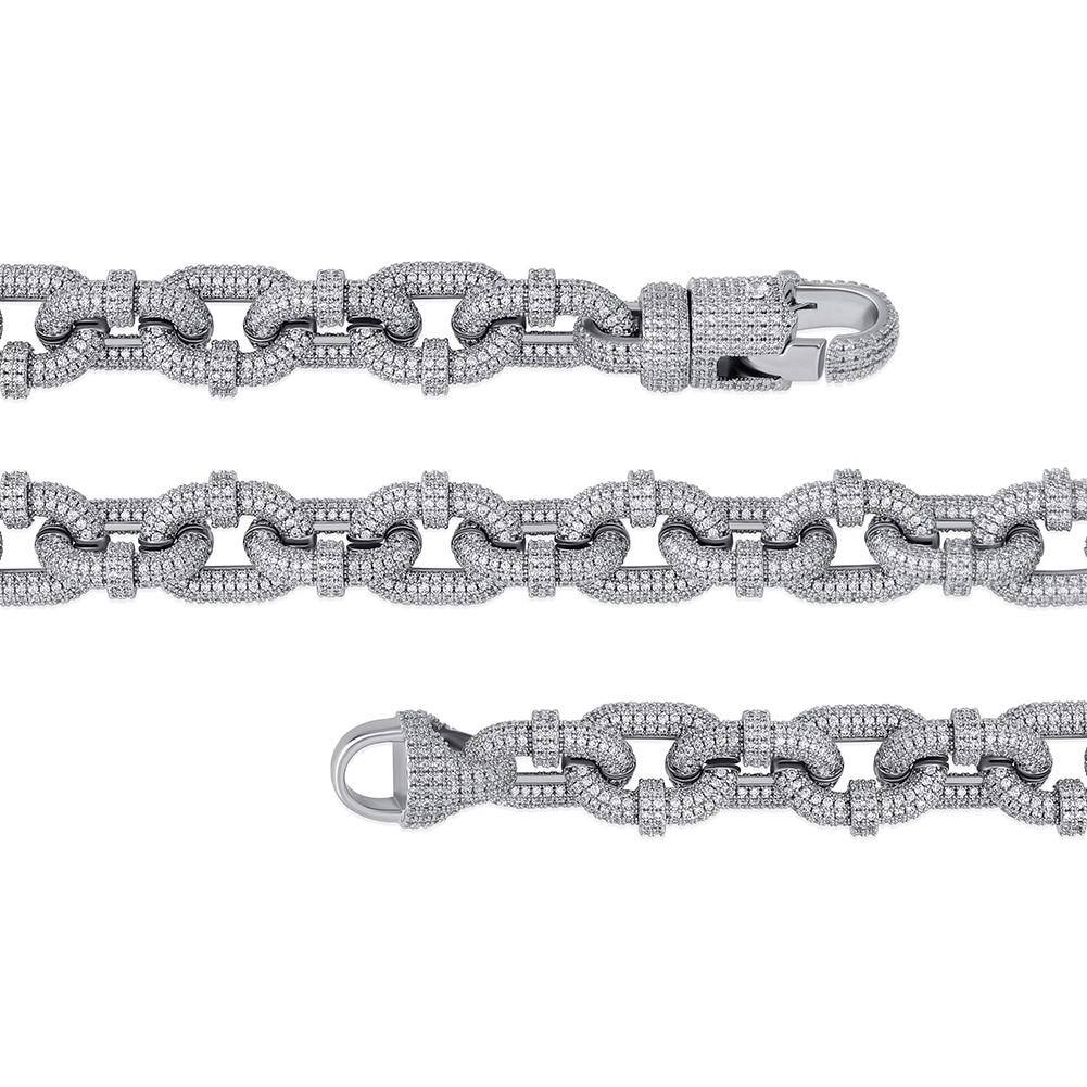 17MM Carabiner Clip Cuban Chain - SILVER - Alliceonyou